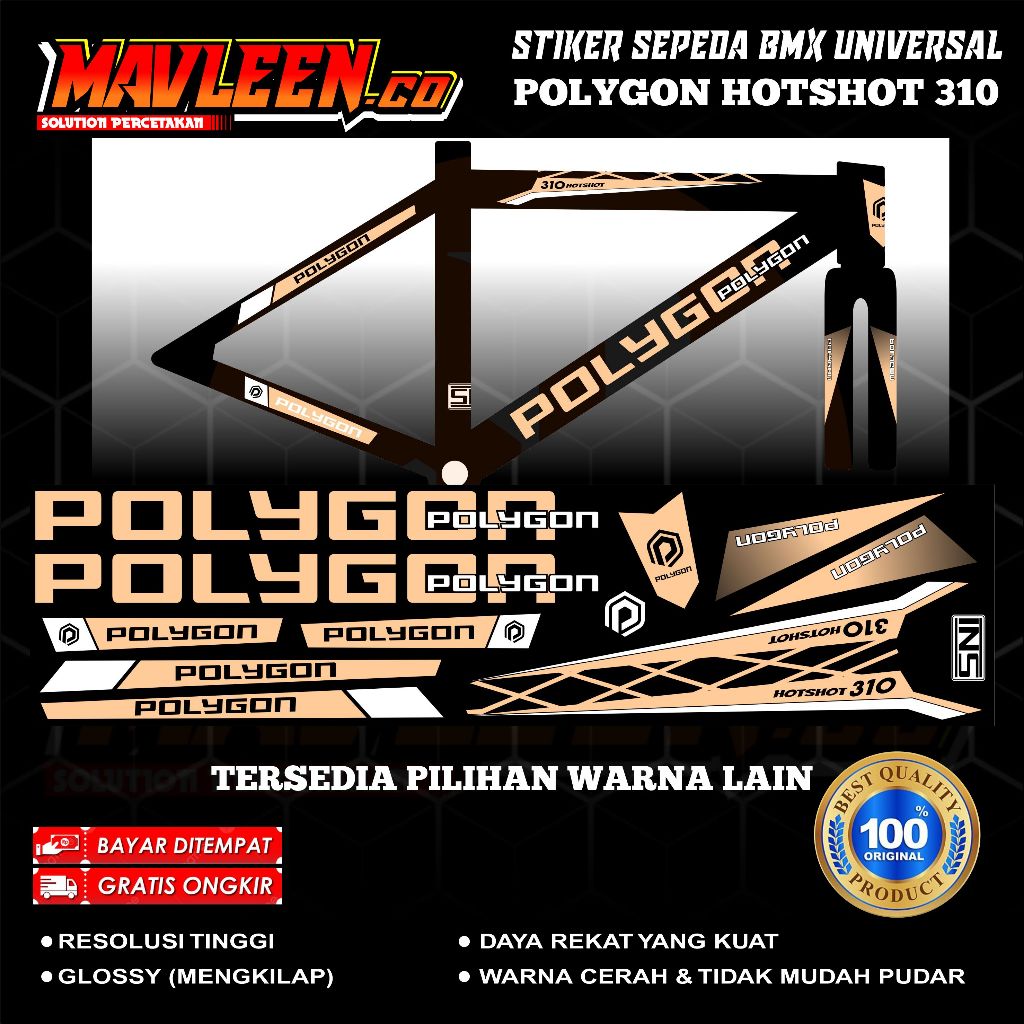 (COD) TERBARU stiker striping sepeda polygon BMX 18 20 decal glossy lentur anti air