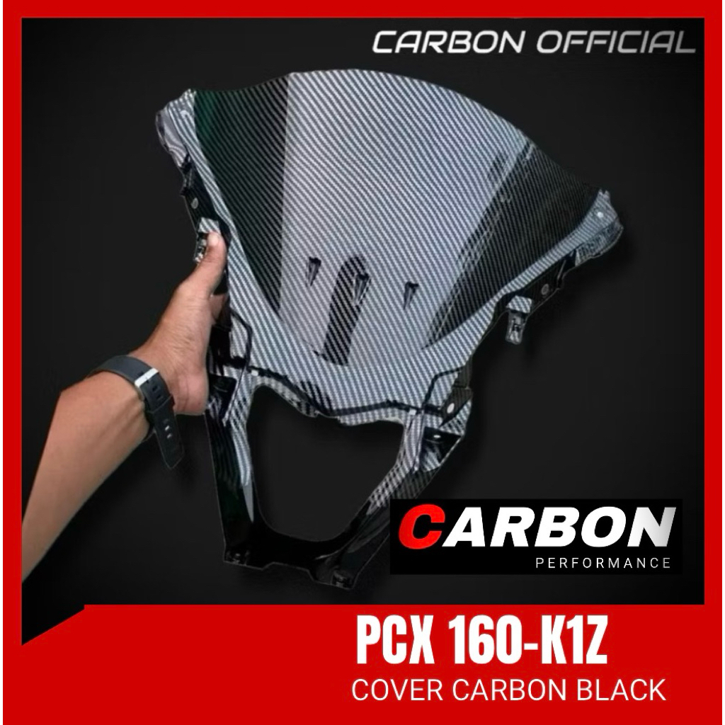 WINSHIELD PCX 160 GEN 1 CARBON GLOSY▪️Cover Windshield Depan Visor Pcx 160 carbon dasi pcx 160 carbo
