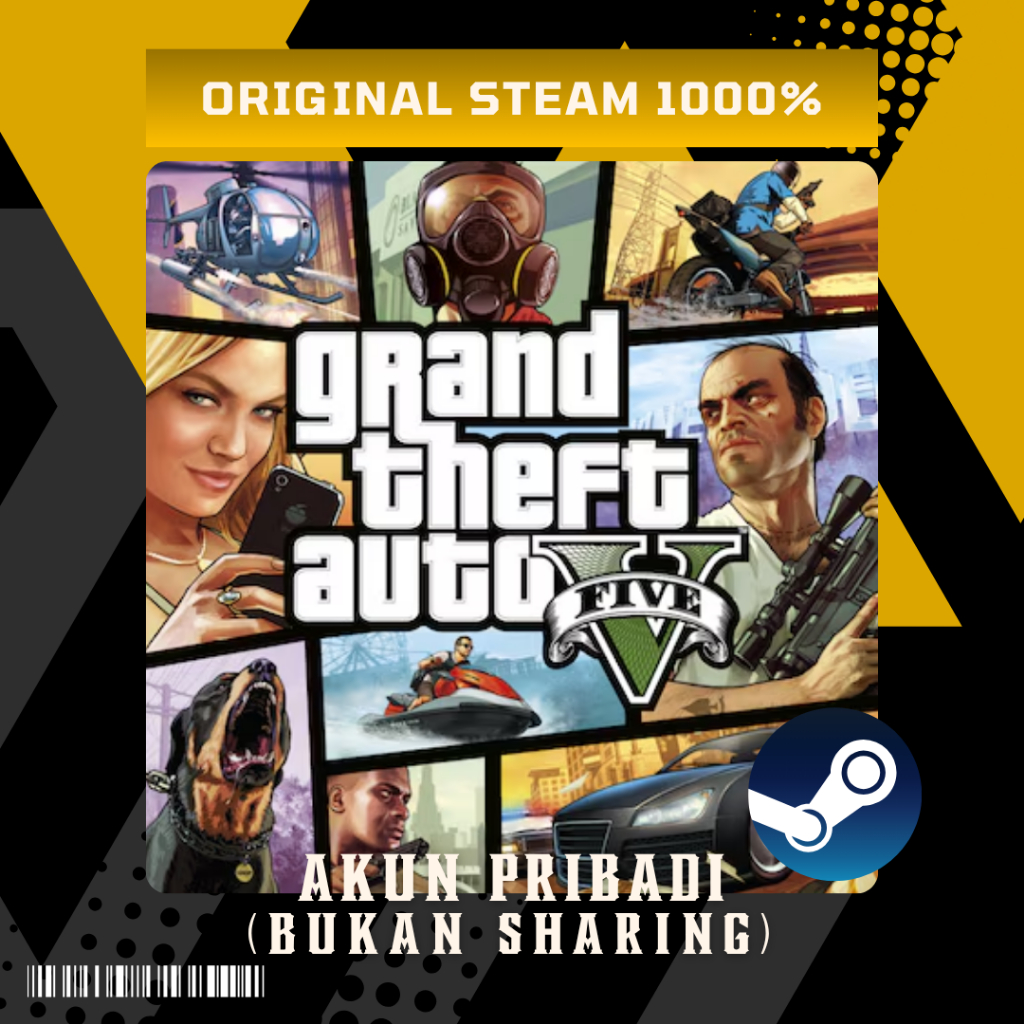 GTA V (Grand Theft Auto V) Base FiveM – Game PC Steam (Original) | Full Update DLC | Masuk ke Akun P