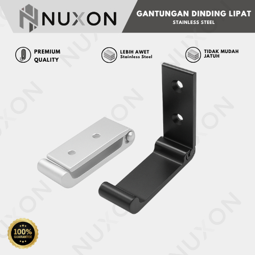 Nuxon Gantungan Dinding Lipat PREMIUM / Gantungan Lipat Stainless Steel / Foldable Hook Stainless / 