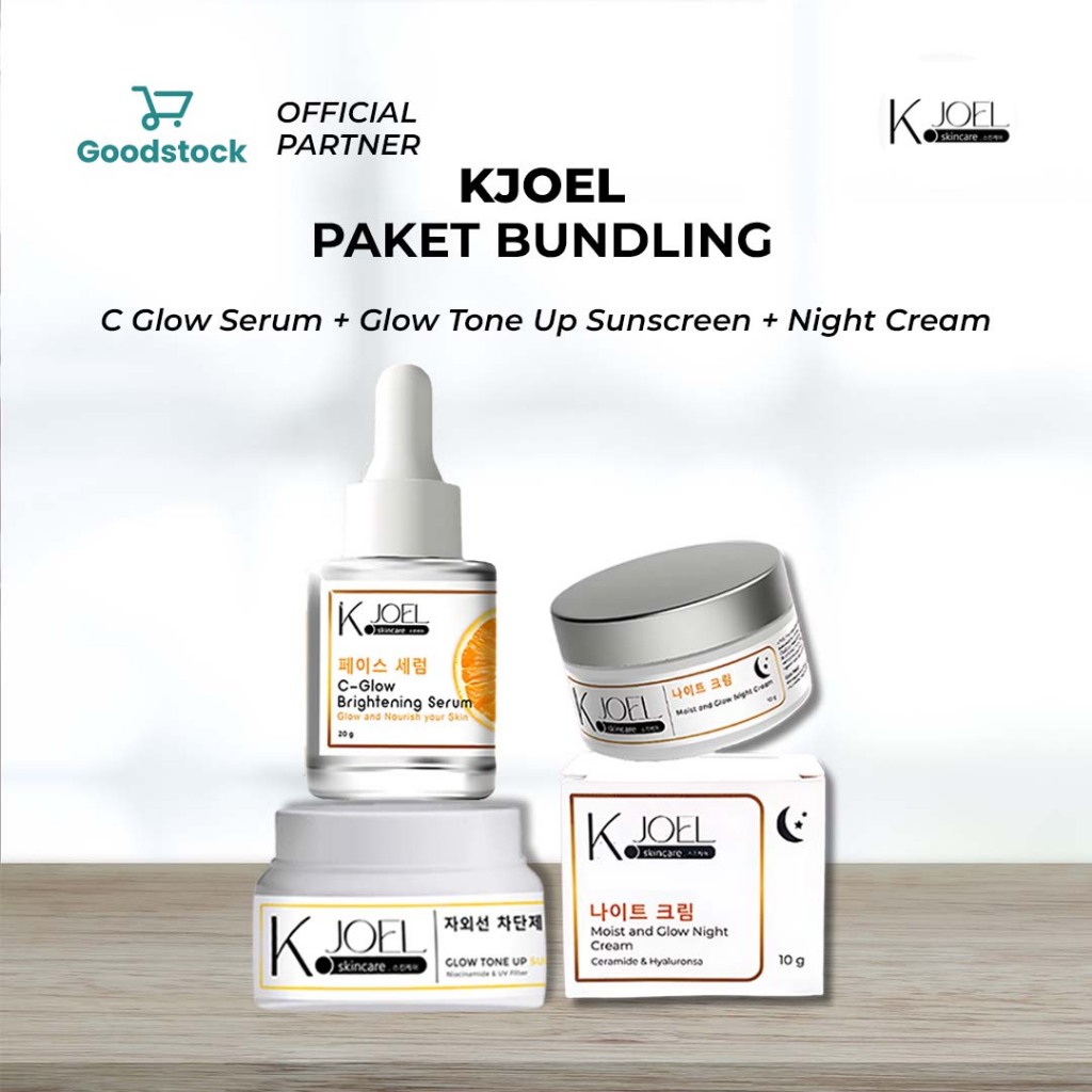 KJOEL BUNDLING - Night Cream + C-Glow Serum + Sunscreen Cream original bpom