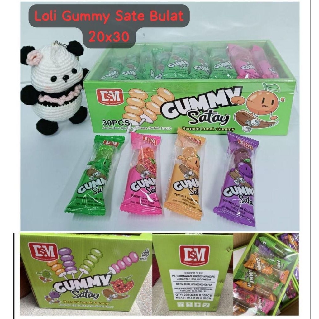 

Permen Cemilan Snack Gummy Yupi Lunak Sate Tusuk Mainan Anak Murah (isi 30 pcs)