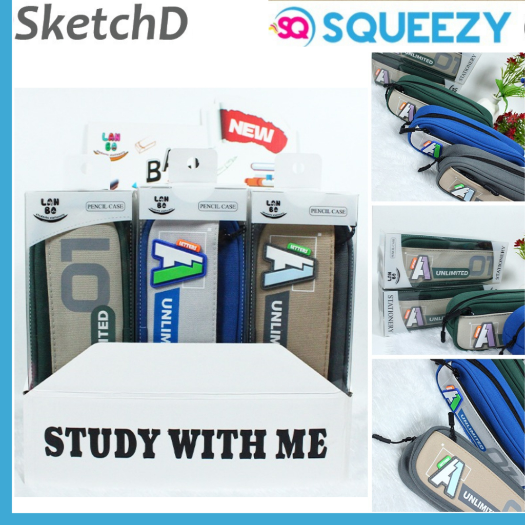 

Kotak Tempat pensil bahan kanvas kain Squeezy 8519 Pencil Case Box Canvas
