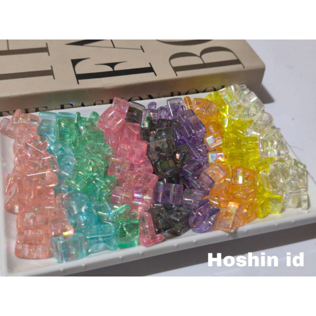 

manik huruf ab per 1 pcs pilih warna UK 12×18mm Lb 3mm part 3
