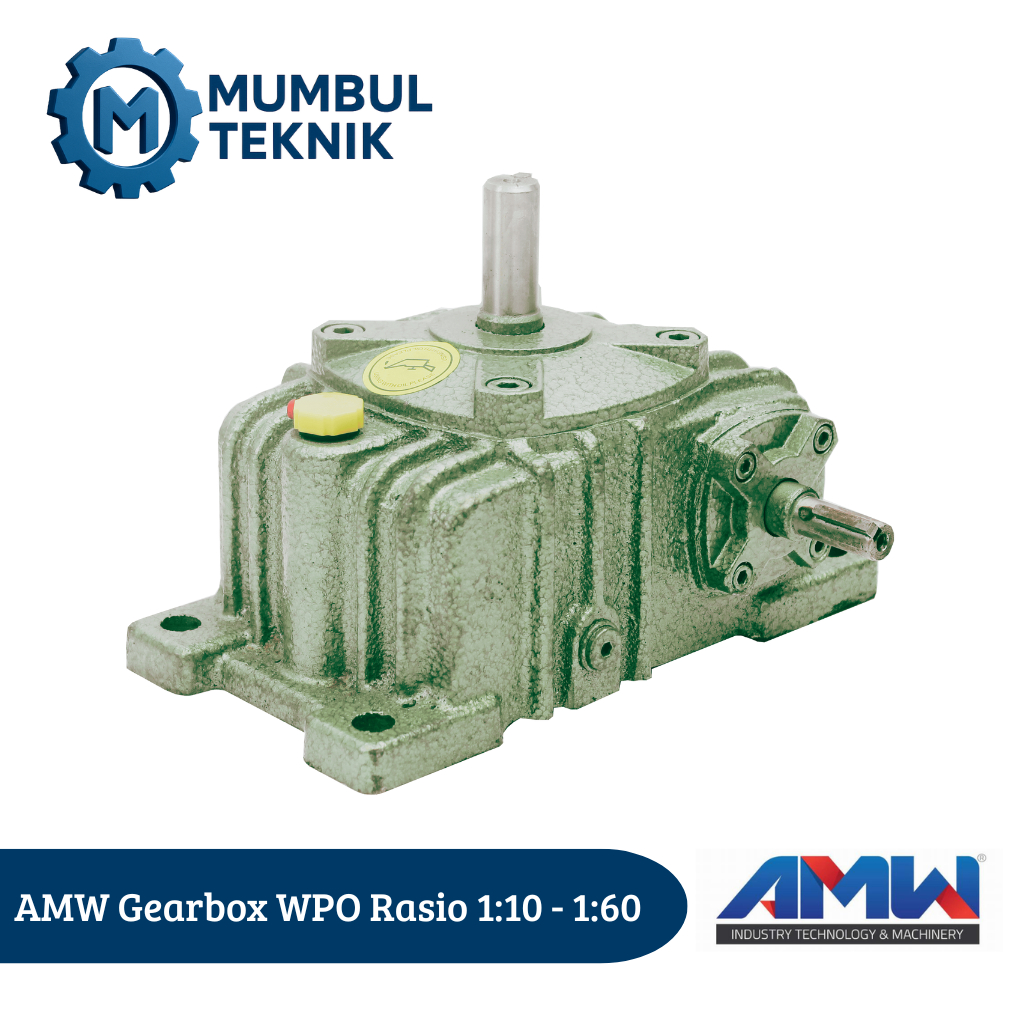 AMW Gearbox Type WPO 120 Rasio 10-60 Lengkap Wormgear Speed Reducer
