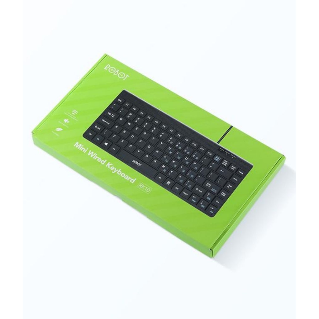 ROBOT RK10 MINI USB WIRED KEYBOARD KABEL TERBAIK KECIL SIMPEL ELEGAN ORIGINAL ROBOT