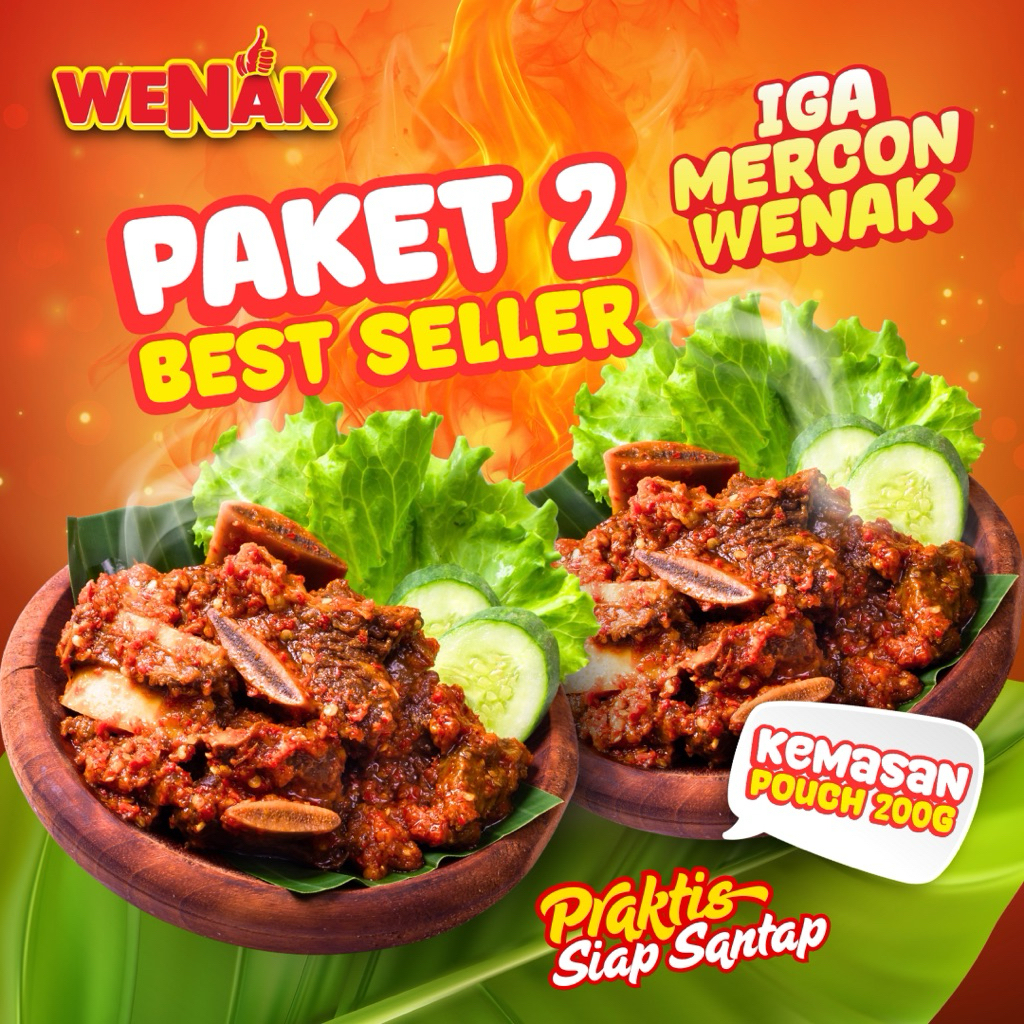 

Wenak Paket 2 Porsi Iga Mercon Wenak Iga Sapi