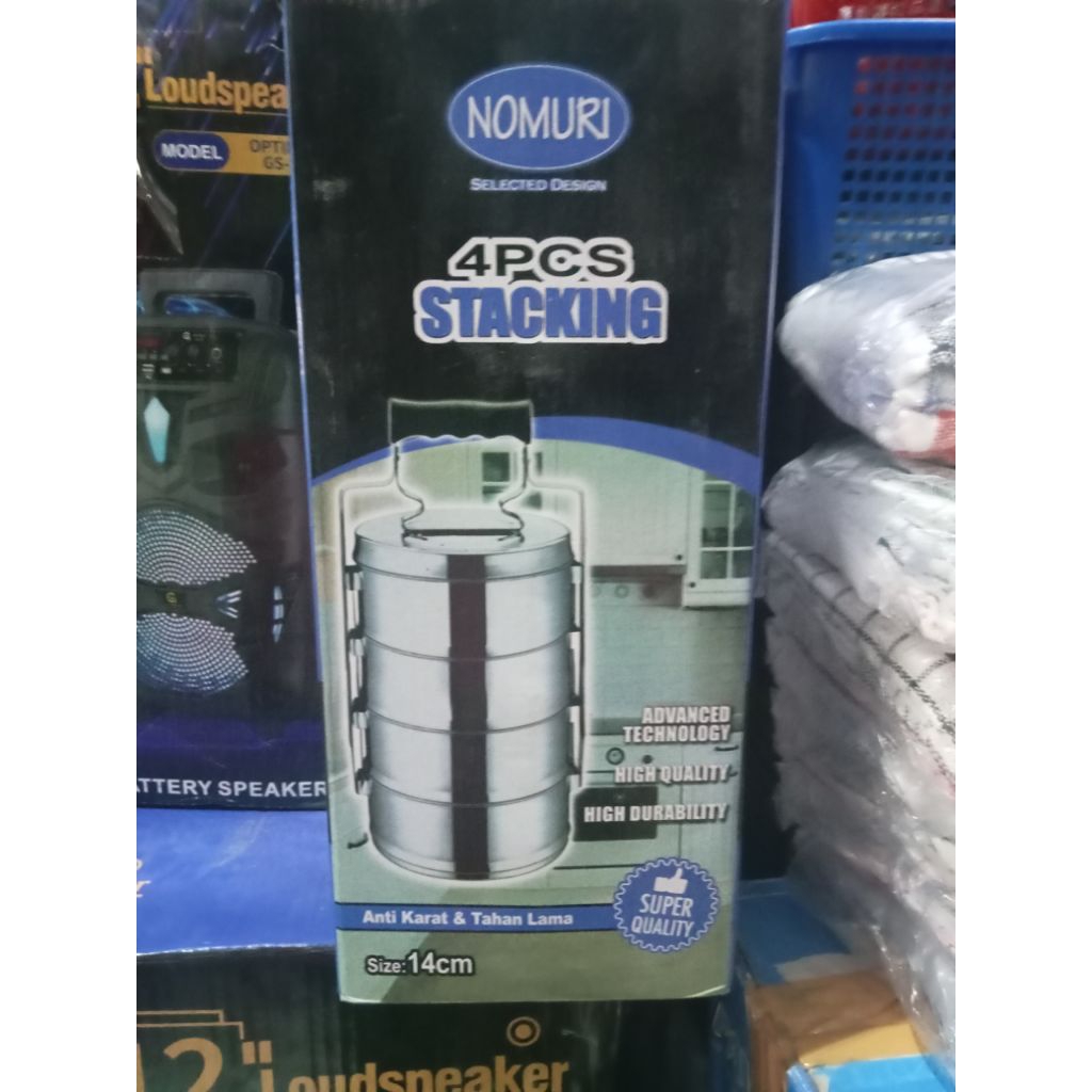 RANTANG STAINLESS NOMURI 4 SUSUN POLOS ANTI KARAT