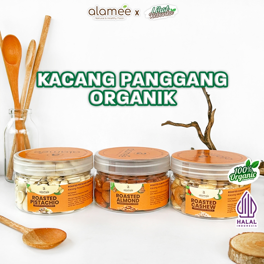 

ALAMEE Kacang Almond Mede Walnut Pistachio Panggang Roasted Siap Makan LIHAT KEBUNKU