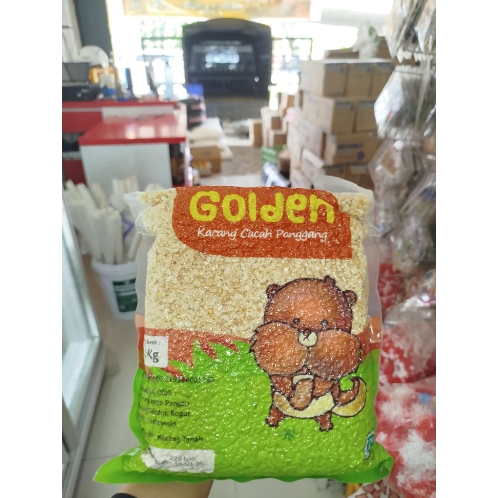 

Golden Kacang Cacah Panggang 1kg Topping Renyah