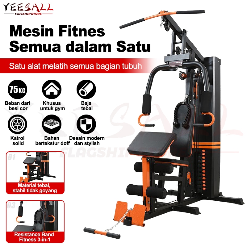 Alat Angkat beban Multipungsi/Alat Fitness Home Gym/1 Sisi Berat Beban 75kg/Home Gym 1 Sisi Alat Ola