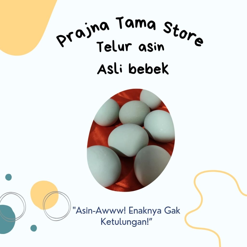 

Telur asin Bebek Asli - Enak, Bergizi, Siap Santap | Prajna Tama Store