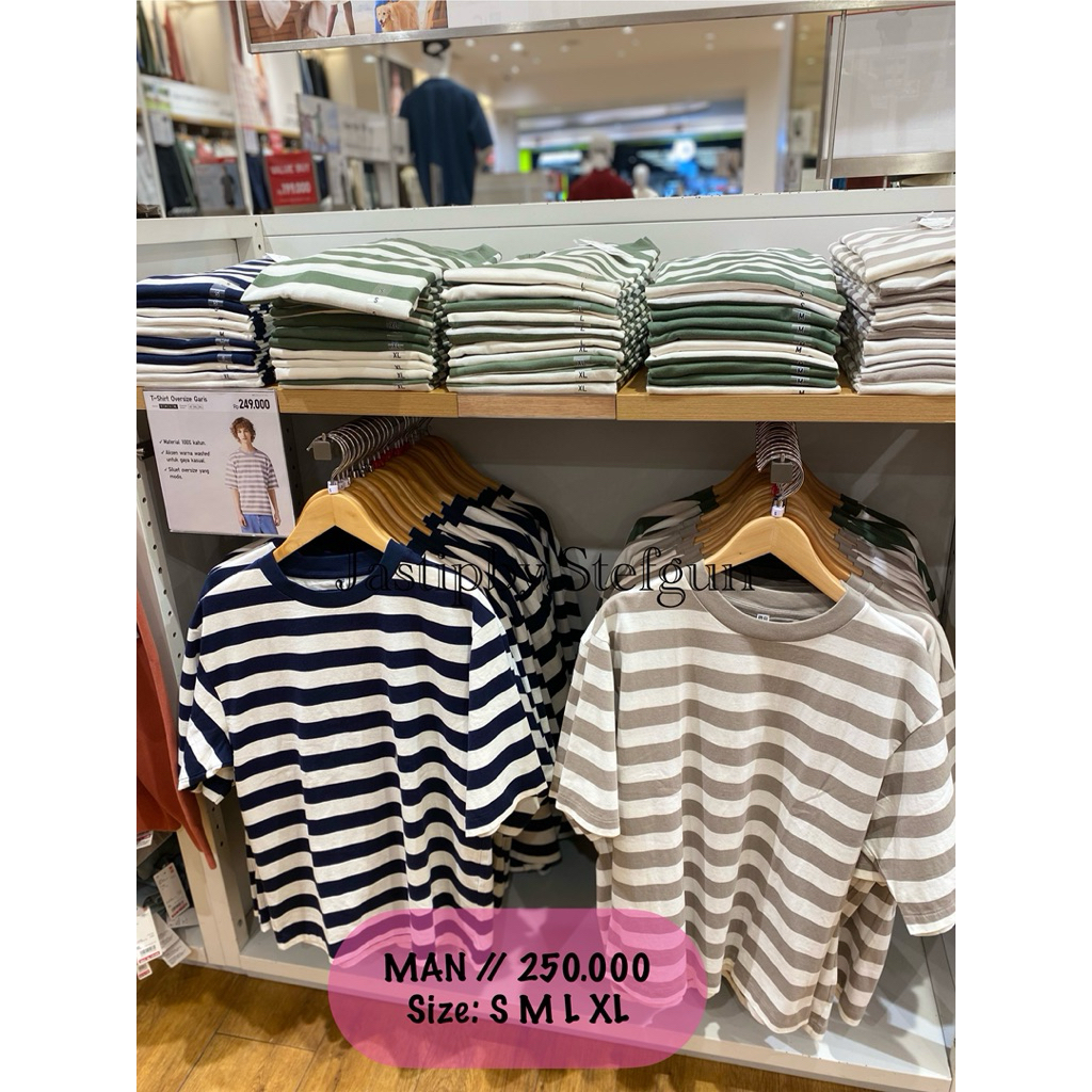 UNIQLO MAN | kaos garis Oversized