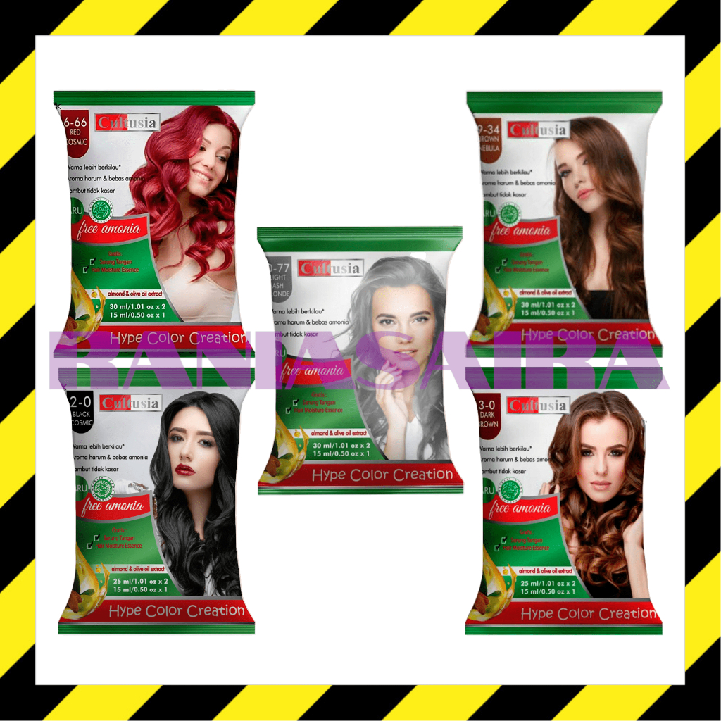 CULTUSIA Hype Hair Color 30ml Cat Pewarna Rambut Cream Colour Sepuh Peacock Penutup Uban
