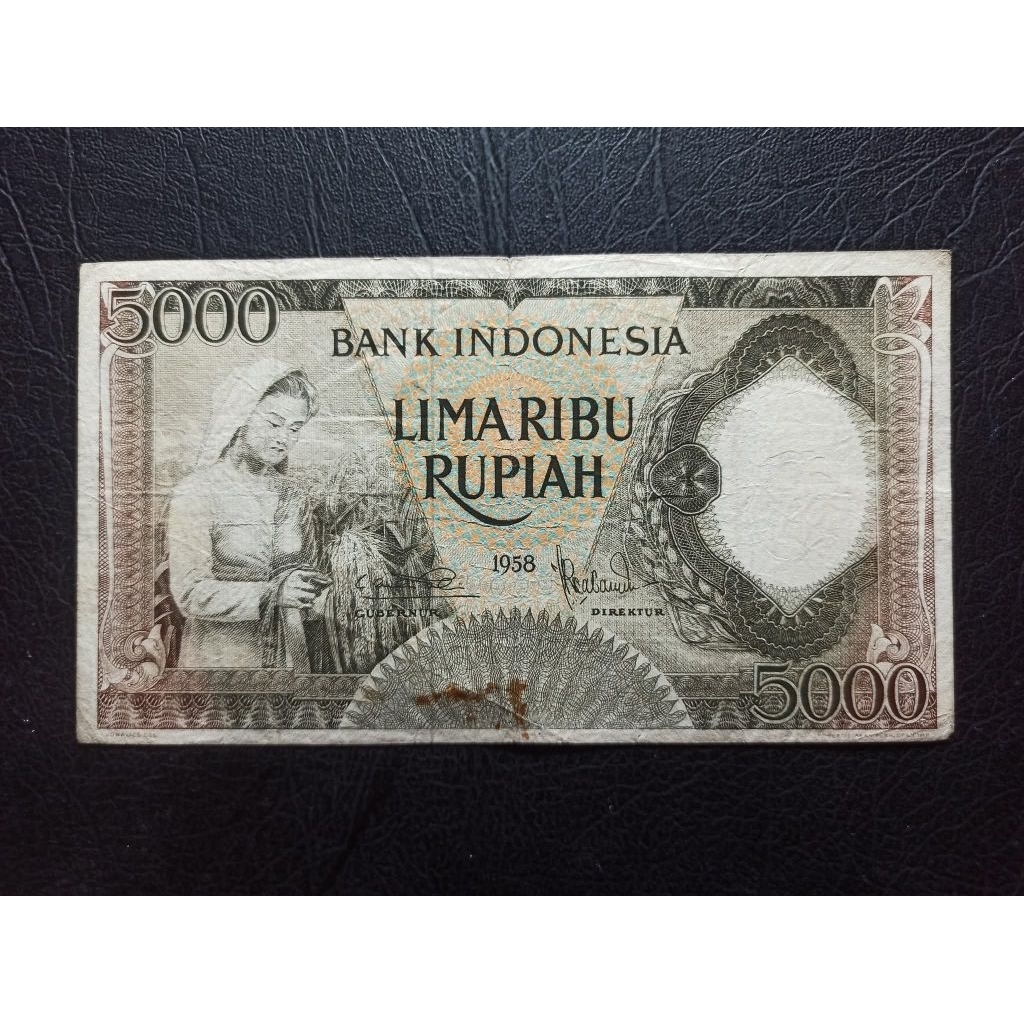 UANG KUNO 5000 RUPIAH PEKERJA TAHUN 1958