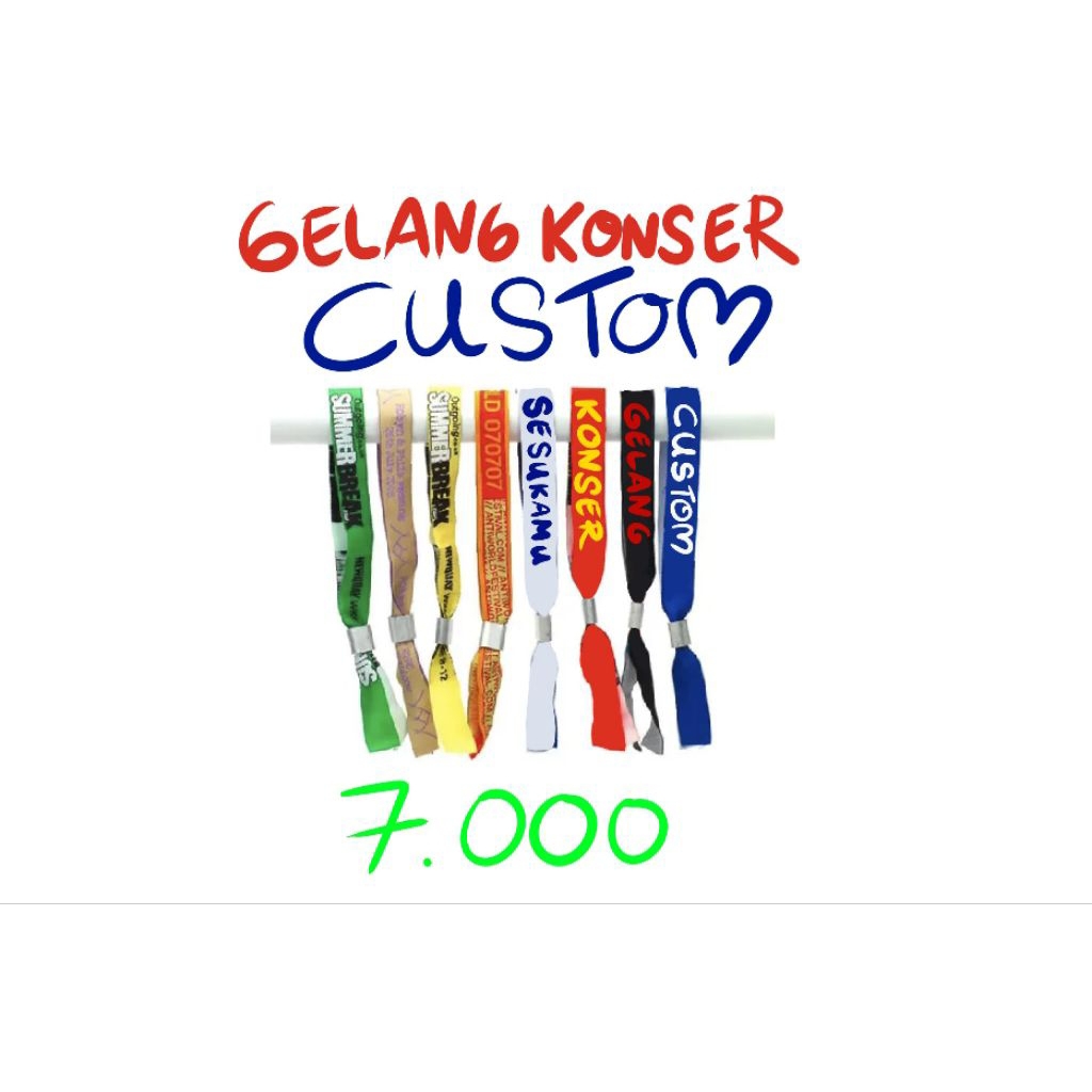 Custom Gelang Konser Souvenir Full Request Ukuran Warna Tulisan Gambar Coldplay Taylor Swift Greenda