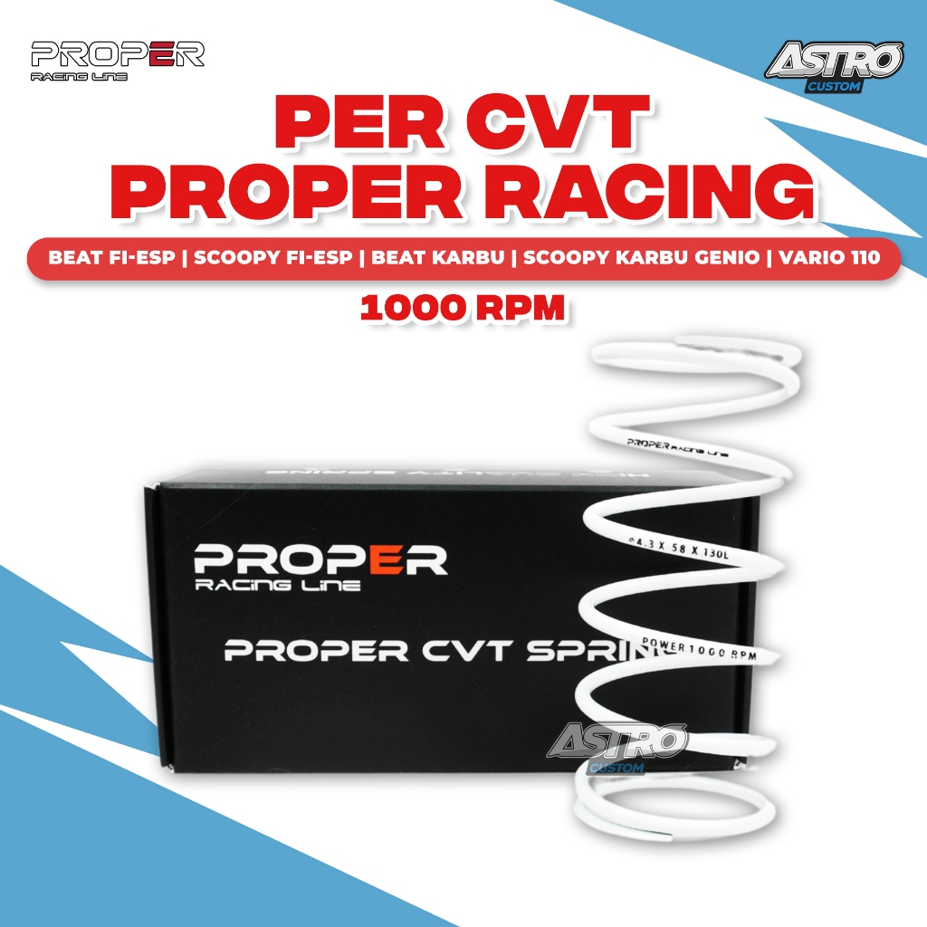 Per CVT 1000 RPM Proper Beat Fi ESP Scoopy ESP Vario 110 Genio Beat Deluxe Karbu Spring CVT Racing