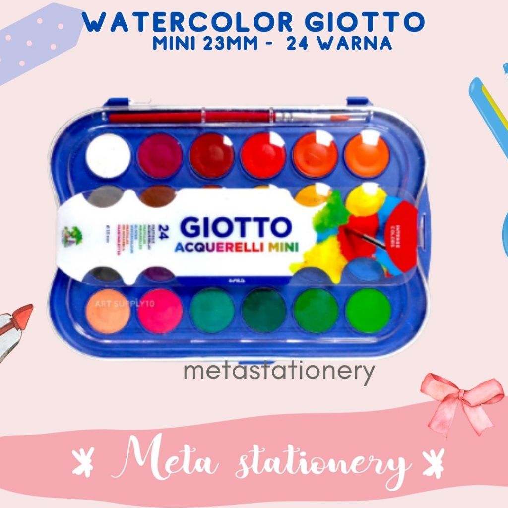 

Watercolor Cake Set / Cat Air Padat Mini 23mm Giotto 24 Warna