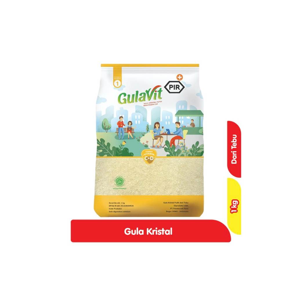 

GULAVIT PIR GULA PASIR KRISTAL PUTIH BERVITAMIN C&D 1 kg