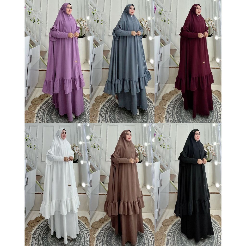 Gamis Jubah Jumbo Syar'i Kode-AMONI Matt Crinkle Airflow By AJEZAS
