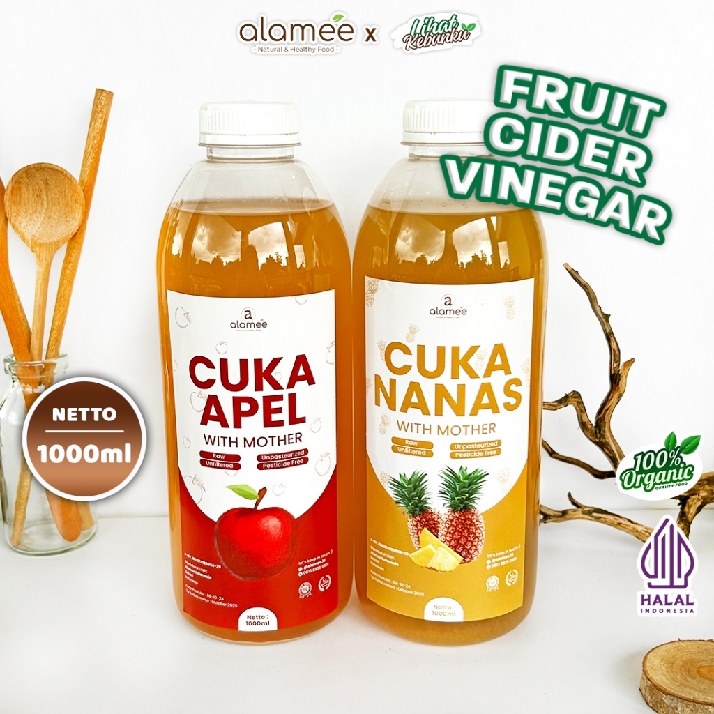 

ALAMEE Cuka Apel Nanas Original Vinega With Mother Organik Pine Apple Cider Vinegar Vinega LIHAT KEBUNKU