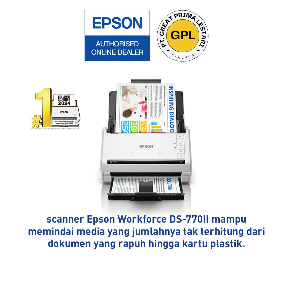 Scanner Epson WorkForce DS-770II DS 770 II DS770 II - Duplex Bisa Scan F4