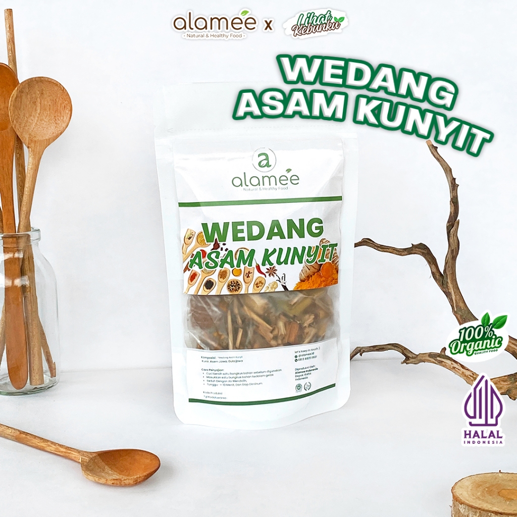 

ALAMEE Wedang Asam Kunyit Kunir Asem Asli Rempah Minuman Herbal Alami Langsung Seduh Lengkap Komplit LIHAT KEBUNKU