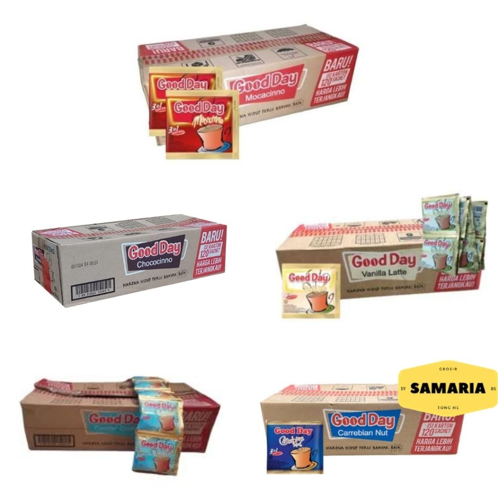 

1 Dus Kopi Good Day 3-in-1 Kemasan 20 Gram All Varian (Isi 120 Pcs/12 Gantung)
