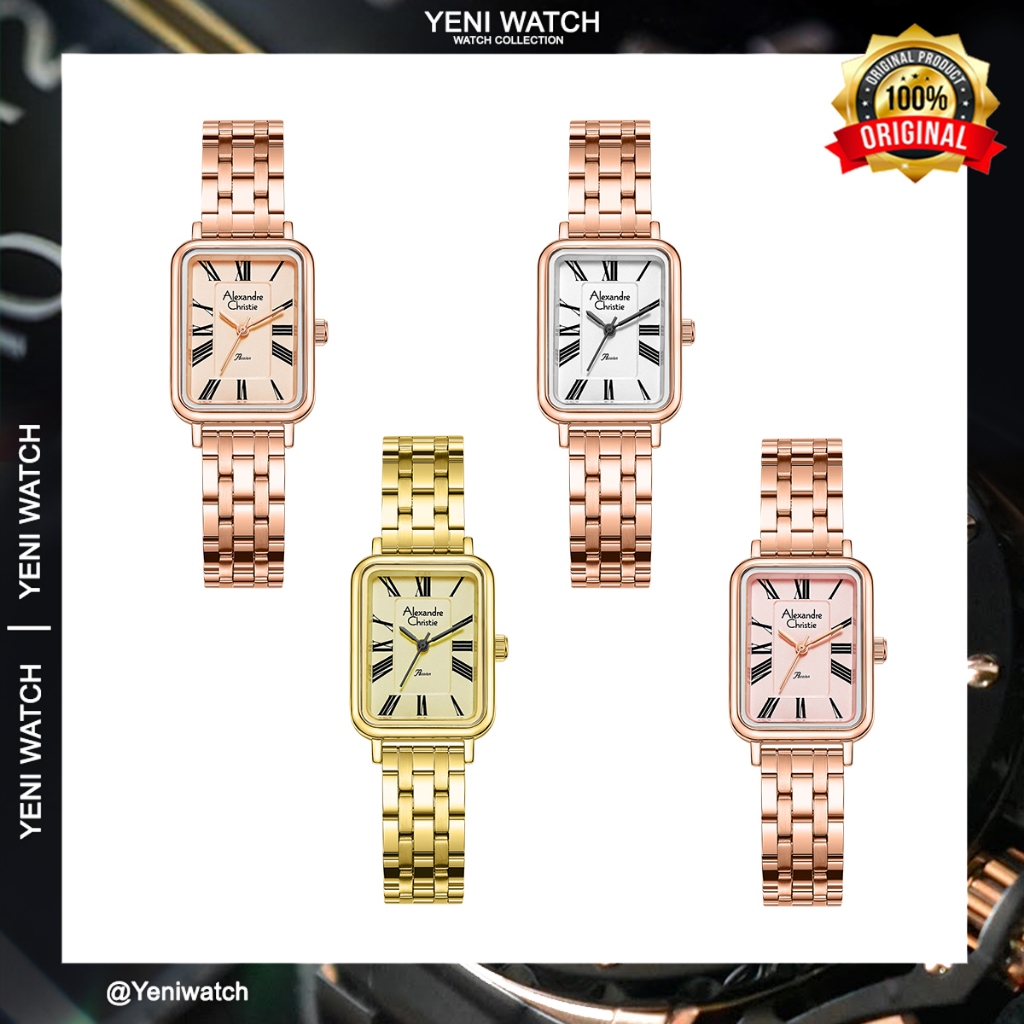 Alexandre Christie Ac 2b60 / ac2b60 Jam Tangan Wanita Original Garansi Resmi 1 Tahun Kotak Kayu