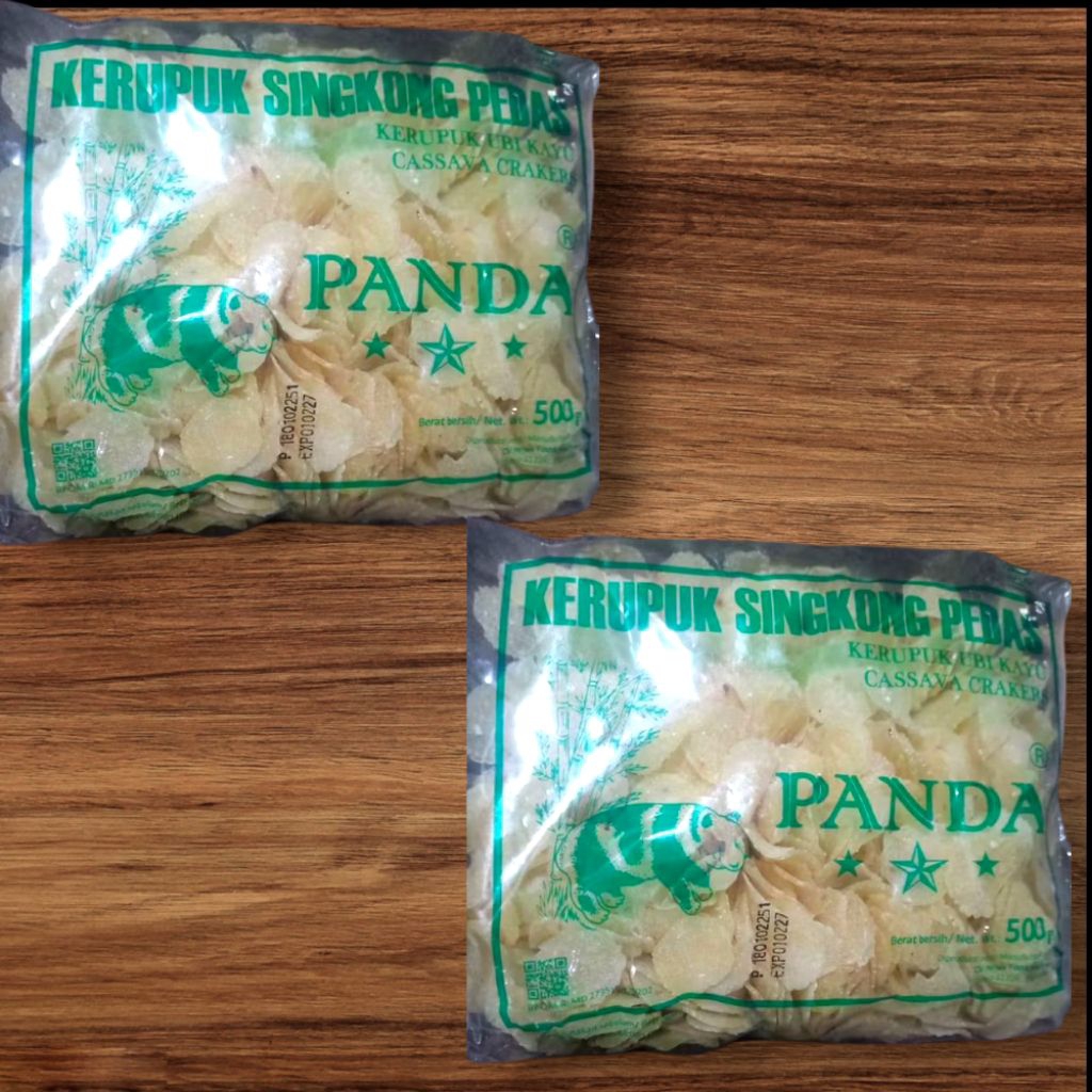

kerupuk singkong pedas cap PANDA 500gr