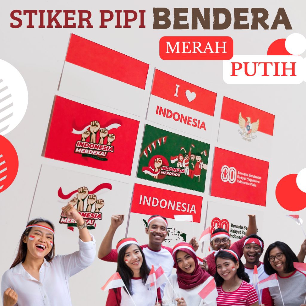 

100 PCS STIKER PIPI BENDERA MERAH PUTIH - STIKER 17 AGUSTUSAN
