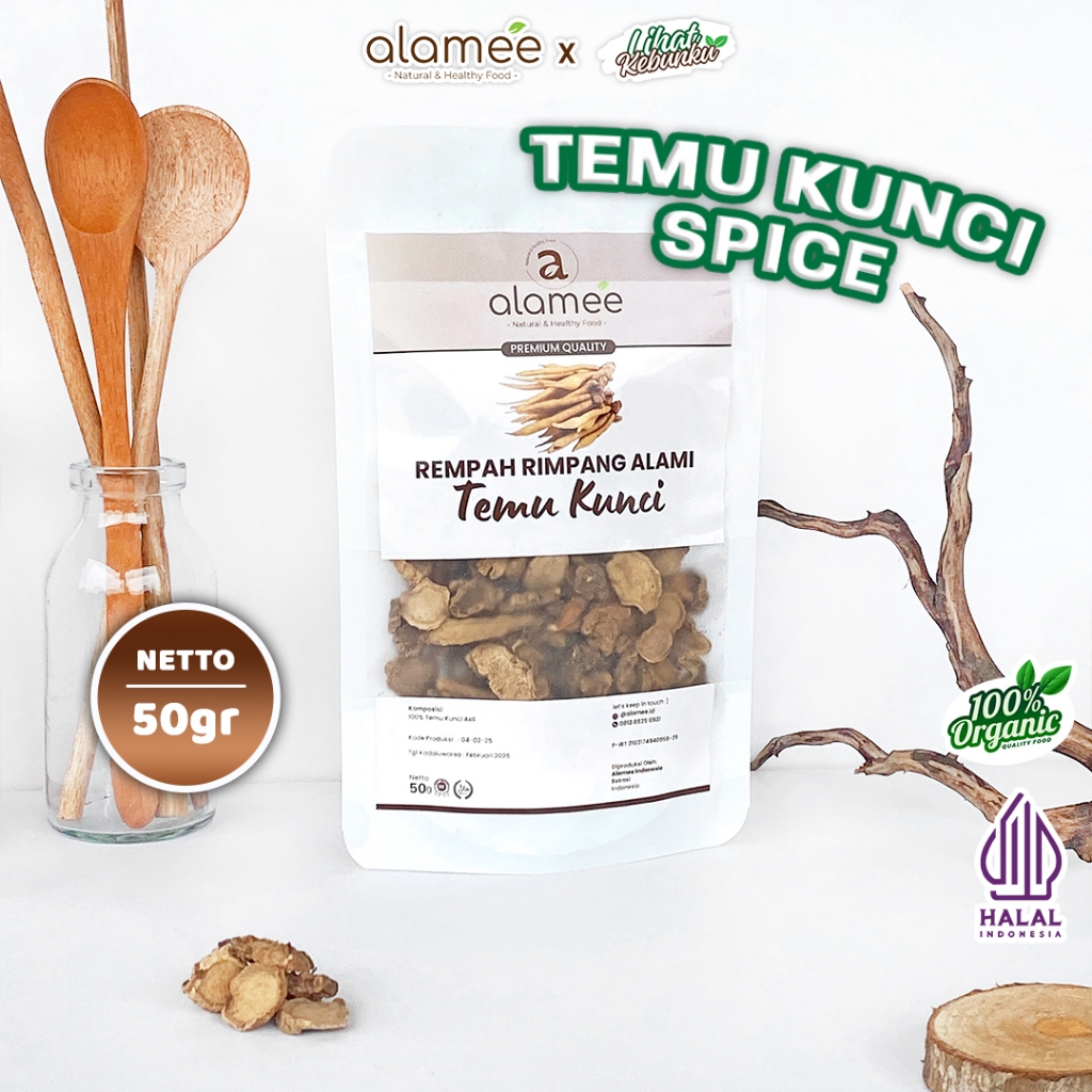 

ALAMEE Temu Kunci Kering Fingerroot Rempah Rimpang Alami Iris Bumbu Seasoning Masakan Masak 50gr LIHAT KEBUNKU