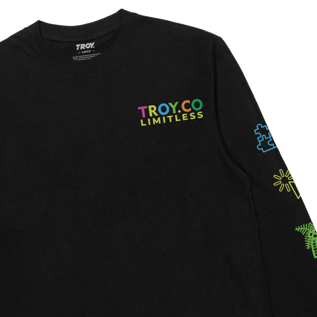 Troy Company Longsleeve Tshirt Black Limitless - Kaos Hitam Lengan Panjang LS 3203