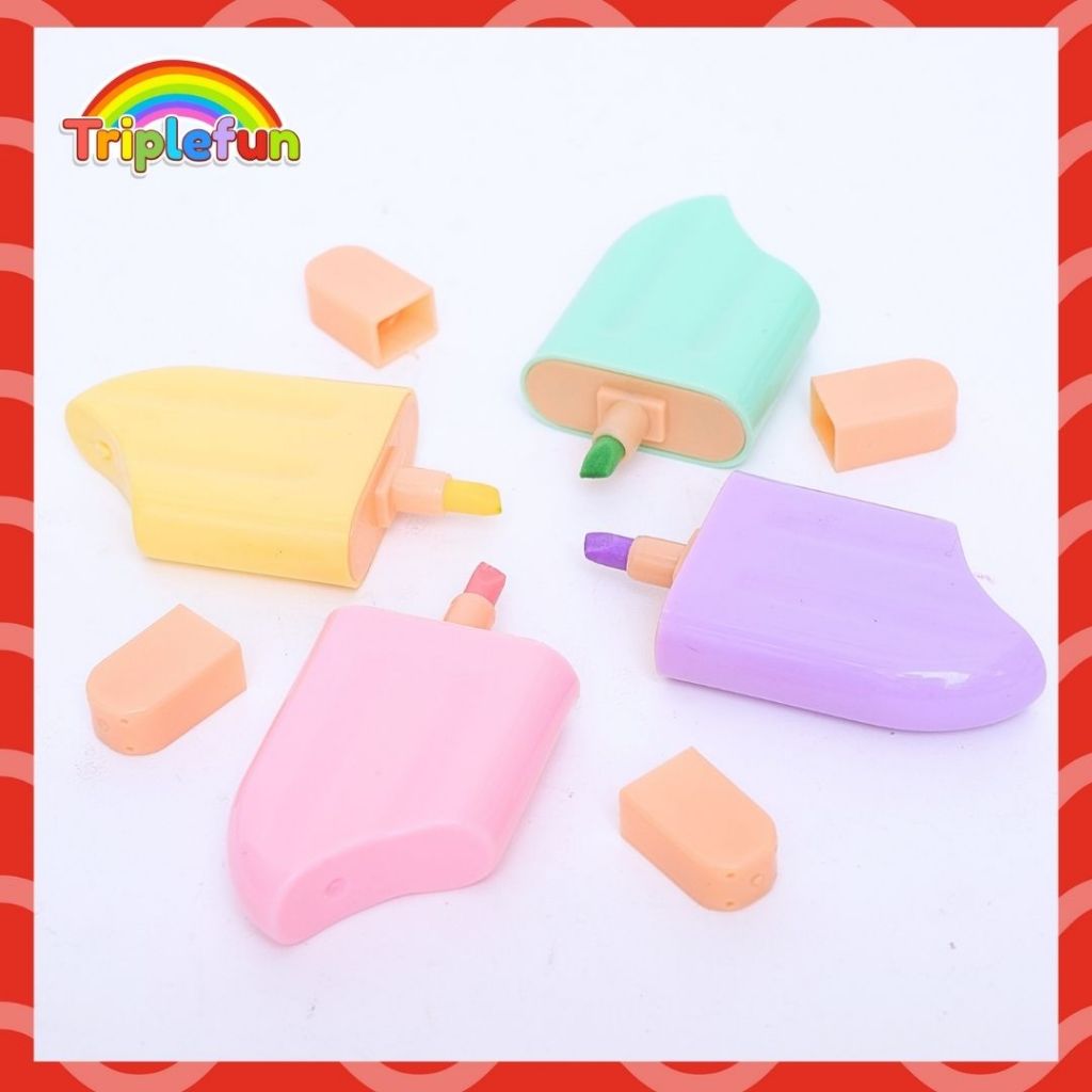 

Highlighter Set 4 Pcs Popsicle Ice Stick Marker Penandas Halaman Buku Pastel