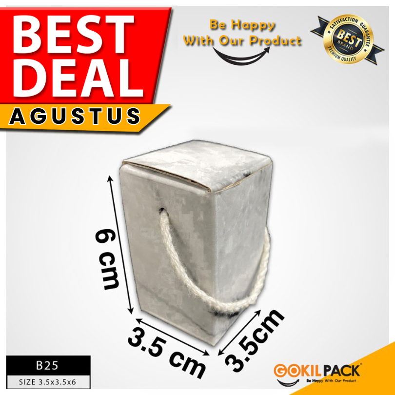 

GOKILPACK - Kotak Souvenir Mini - Kotak Packaging Kecil Motif Marble Elegan Uk 3,5x3,5x6 cm - B25