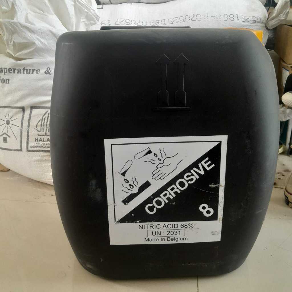 Nitric Acid 36,5kg/Asam Nitrat Ex Belgia 68%/HNO3/Nitric Termurah 1 Pail