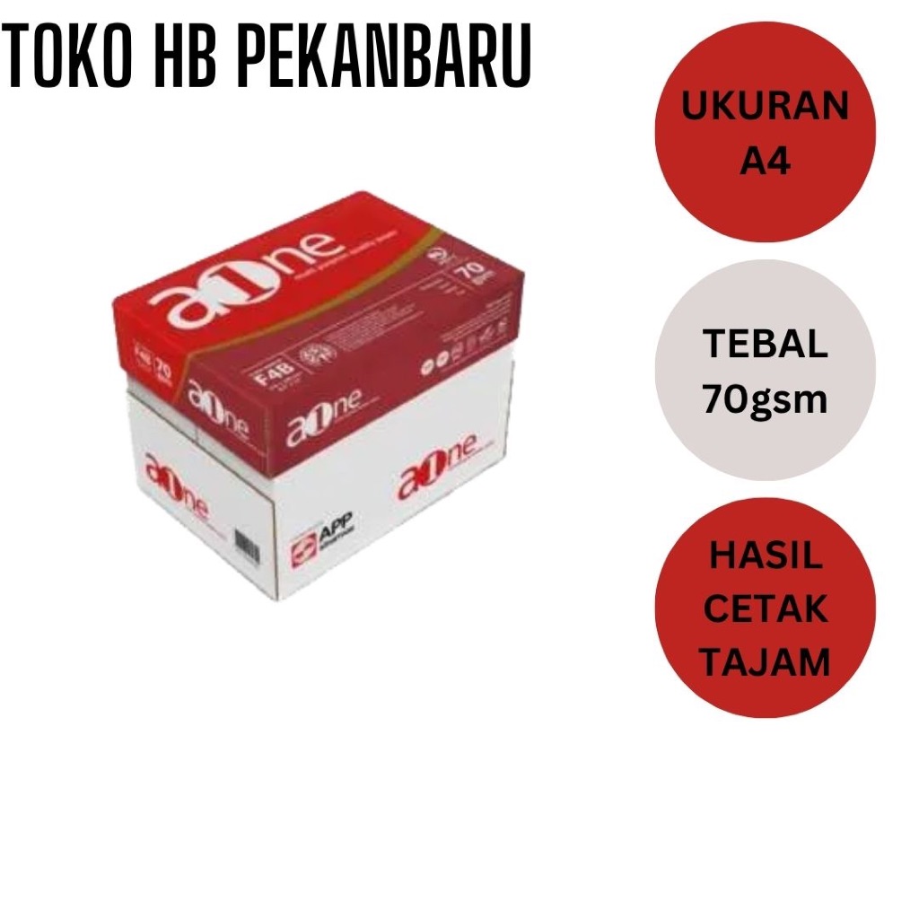 

1KOTAK (ISI 5 rim ) KERTAS HVS AONE A4 70GSM