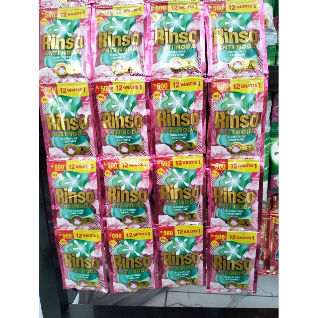 -12 SACHET / RINSO CAIR 500AN / RINSO LIQUID RENCENG / RINSO CAIR 18ML