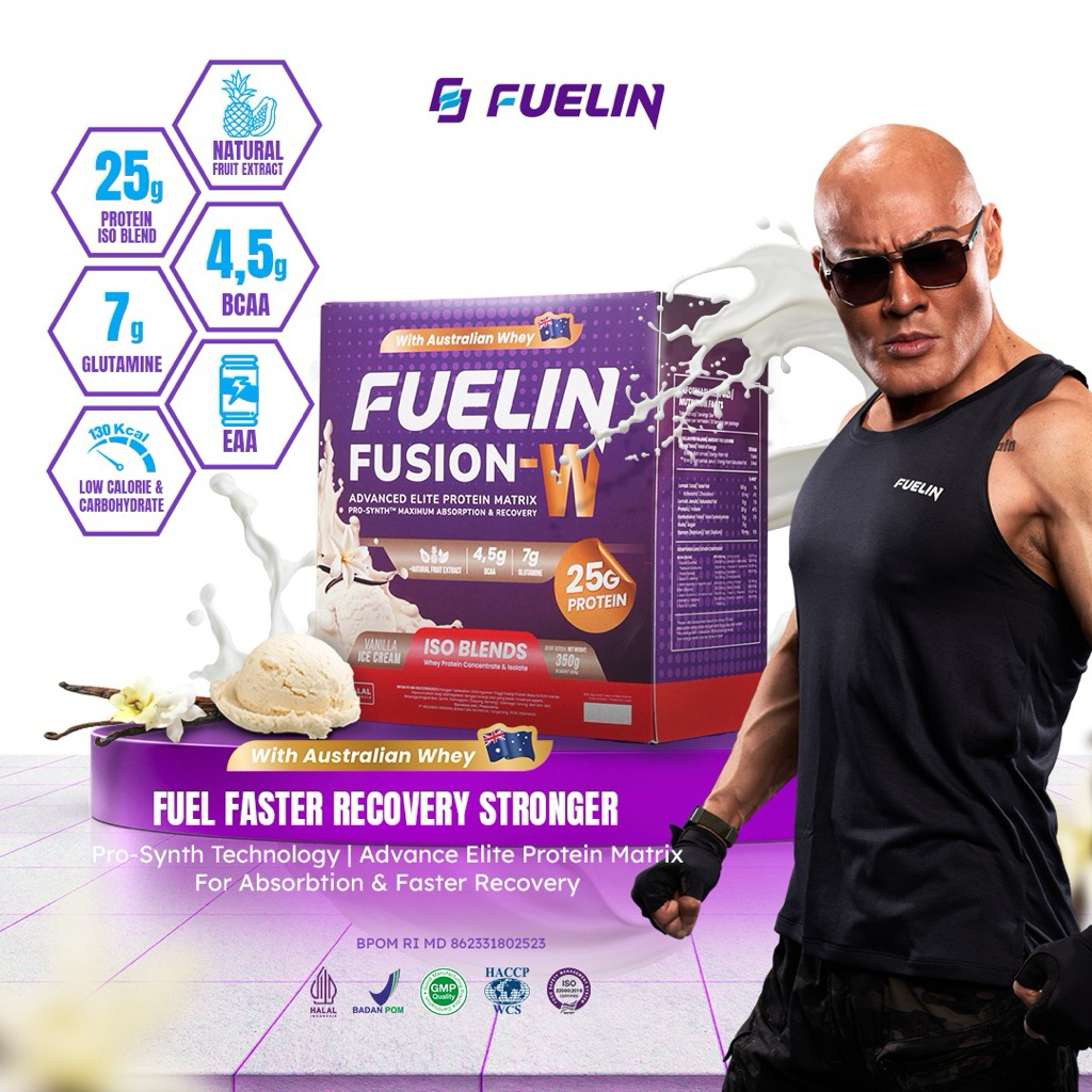 ORIGINAL FUELIN Official- Fusion W ISO BLENDS ( Whey Protein & Isolate ) Susu Protein 10 Sachet x