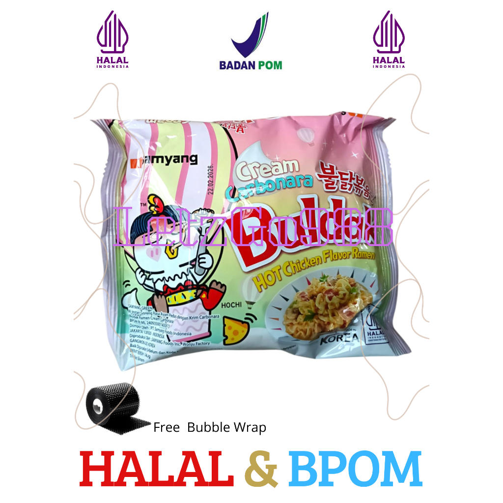 

Mie Samyang Carbonara Hot Chicken Ramen - Instant Spicy Korean Noodles