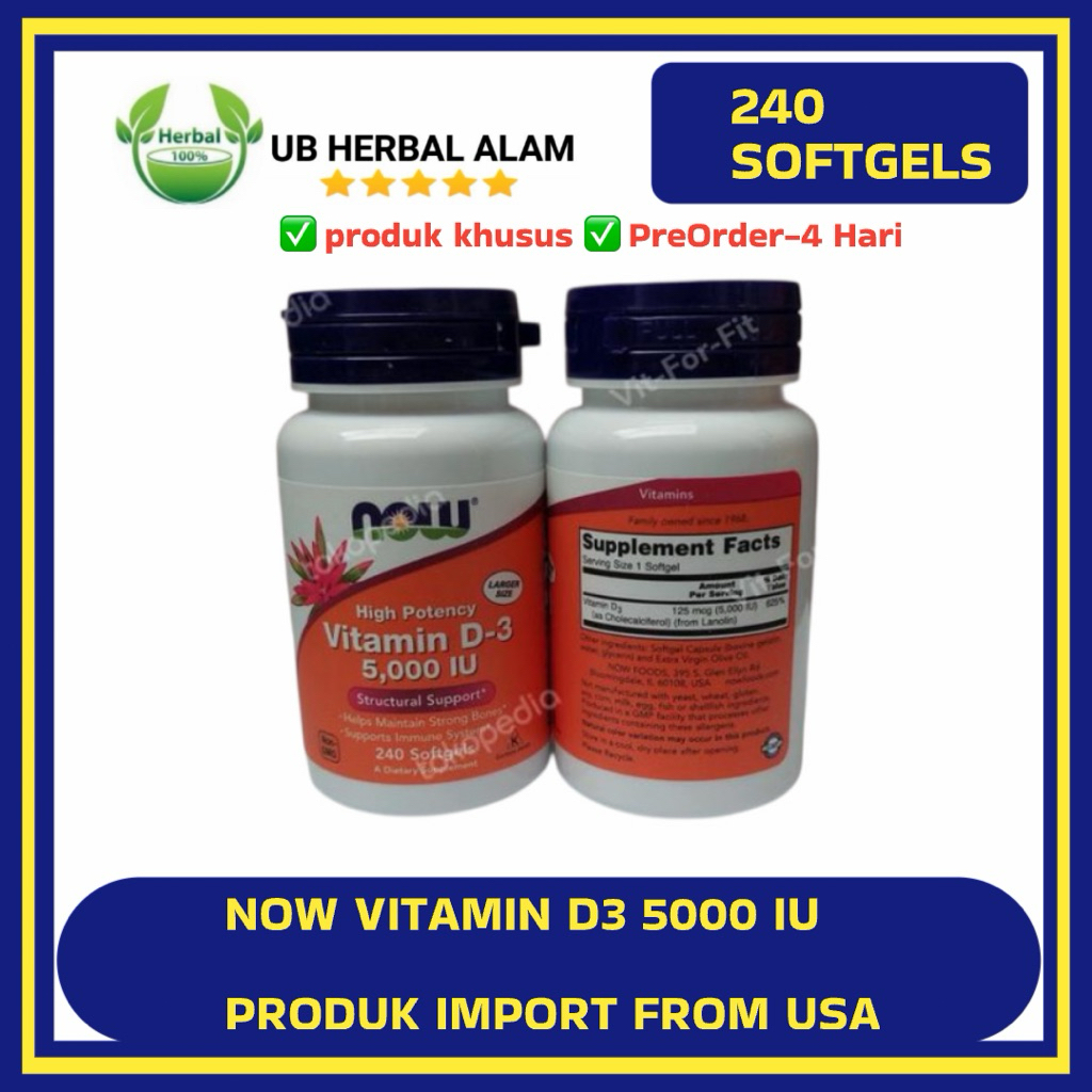 Now D3 5000 IU 240 Softgels now Vitamin d3 5000iu original USA
