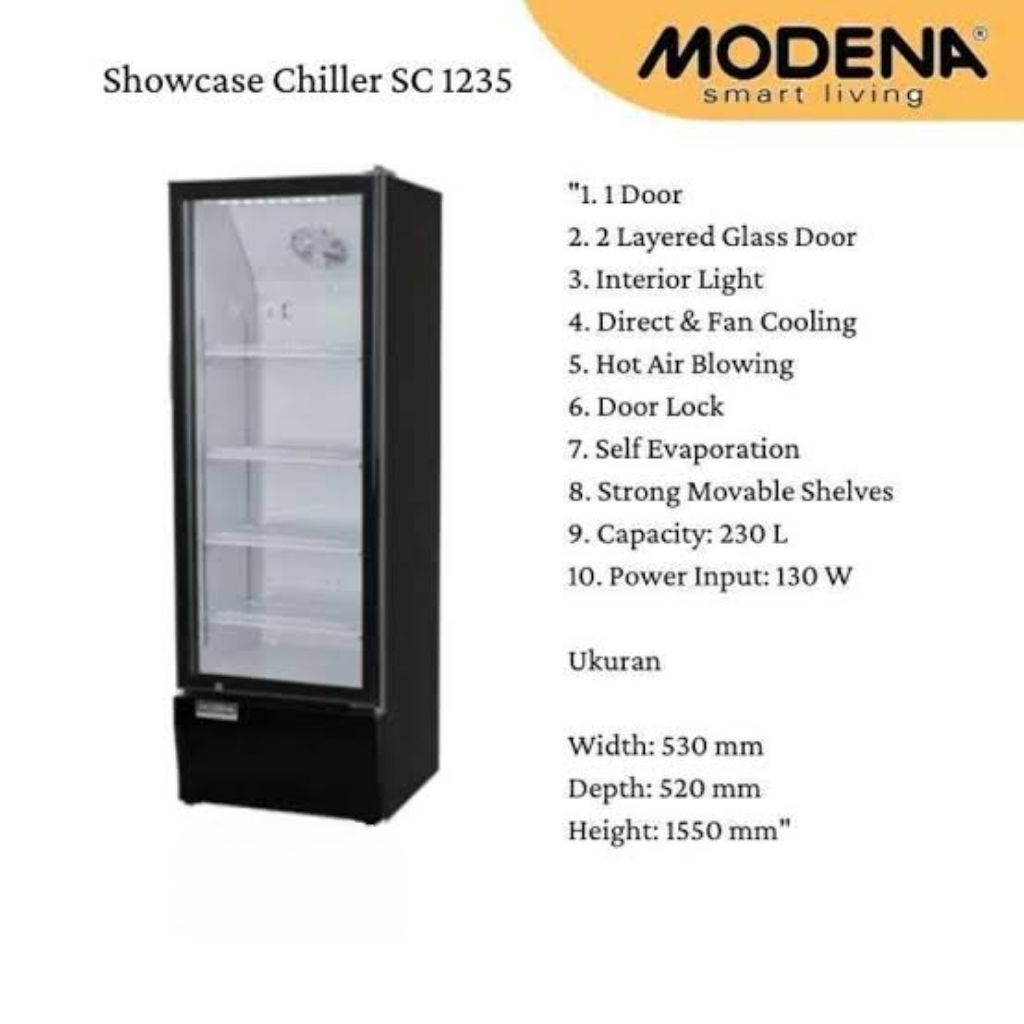 SHOWCASE Modena 4 Rak SC-1235 Showcase Modena 230 LITER SC 1235
