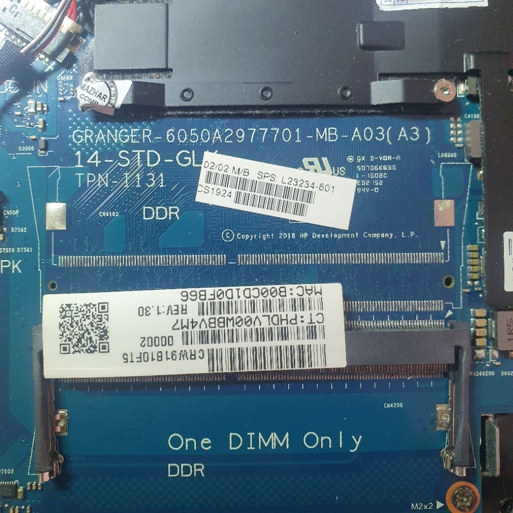 mobo motherboard hp 14ck intel n4000