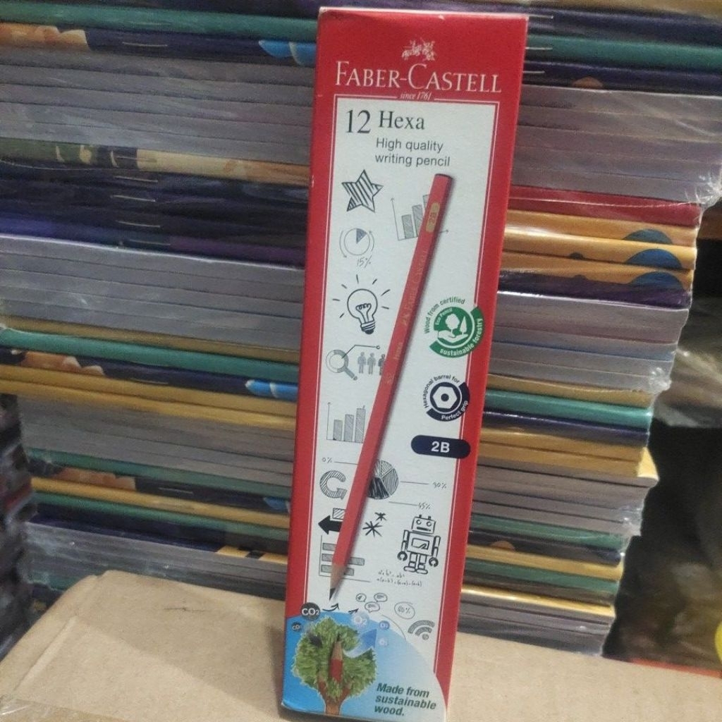 

pensil 2b faber-castle hexa / box