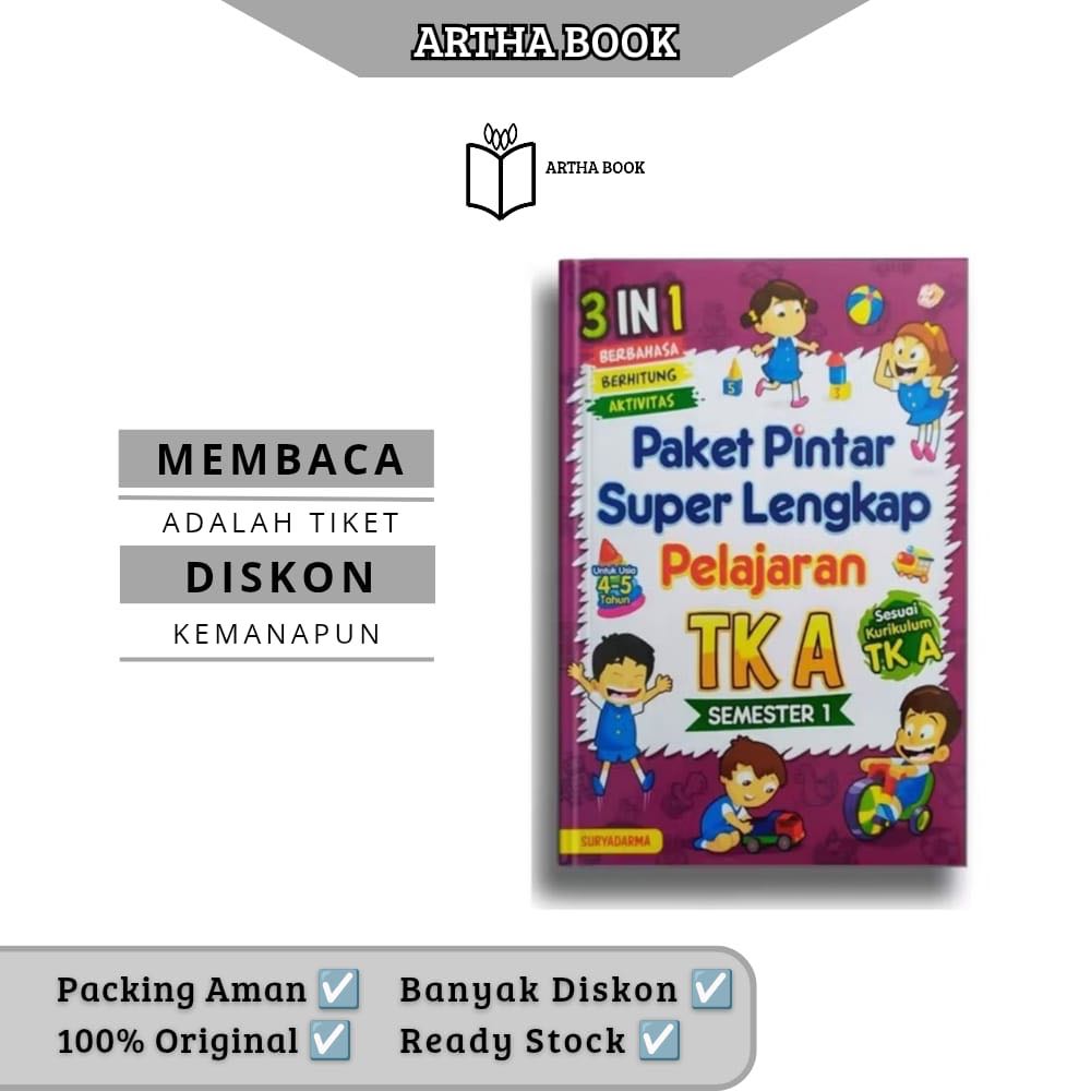 Paket Pintar Super Lengkap Pelajaran TK A Semester 1 / Buku Lengkap Paket Anak TK