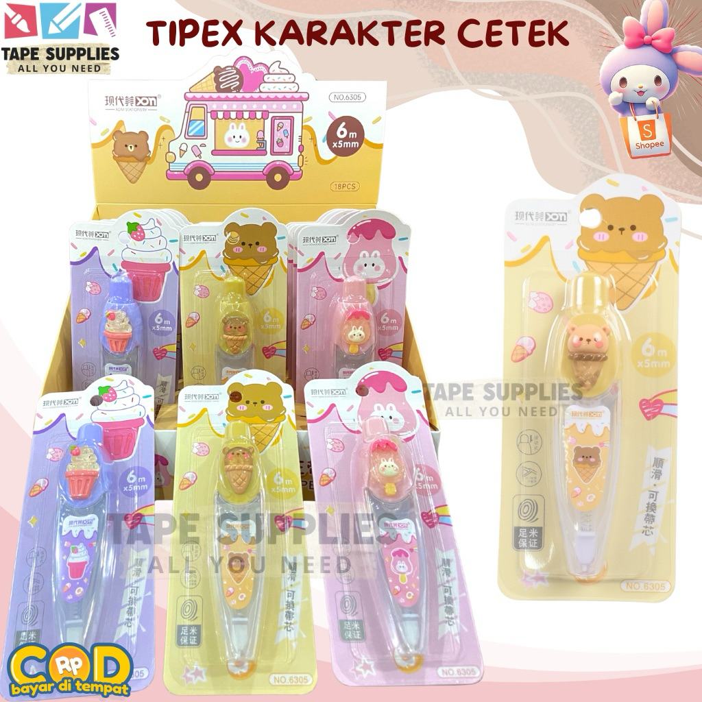 

(1/3/ PCS) Tipex 6 Meter Cetek Tip-ex / Pita Koreksi Retcractable Anak Sekolah - Nyaman dan Mudah Digunakan