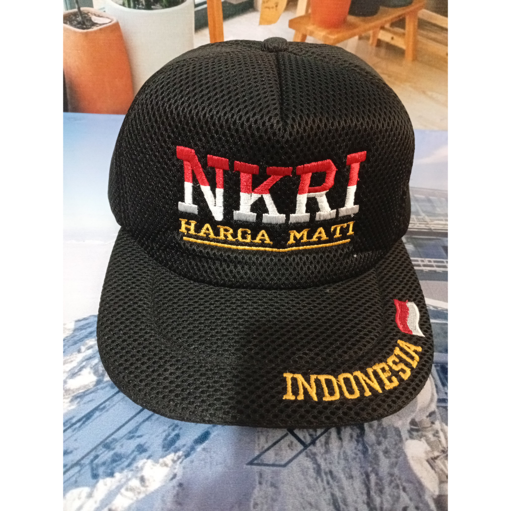 TOPI JARING BORDIR NKRI HARGA MATI WARNA HITAM TERBARU