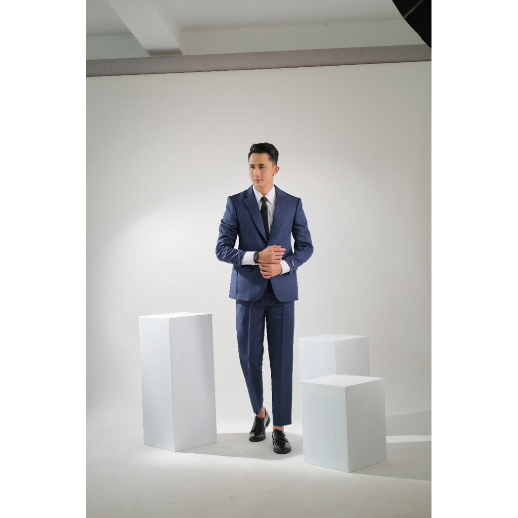 JASISCO - Setelan Jas Pria Formal Jas + Celana navy Slimfit Mewah