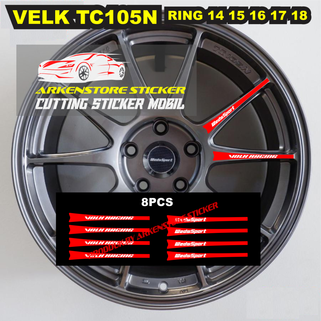 8pcs sticker velk wedssport tc105n sticker volk velk mobil weds sport tc105n ring 14 15 16 17 18