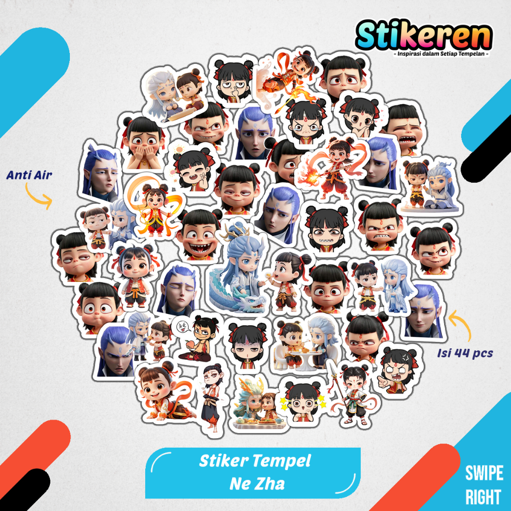 

Stiker Film Ne Zha Paper Vinyl Dekorasi Laptop Koper Tumbler Kulkas DIY